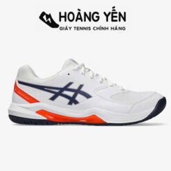 Giày Tennis Pickleball Asics Nam Gel Dedicate 8 Chính Hãng | Trắng Cam
